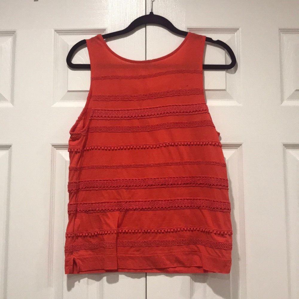 J Crew Orange lace Sleeveless Tank Top Sz S - Picture 4 of 4